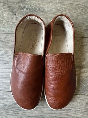Aintap Barefoot Women’s Slip On  Brown Leather Shoes Size 39